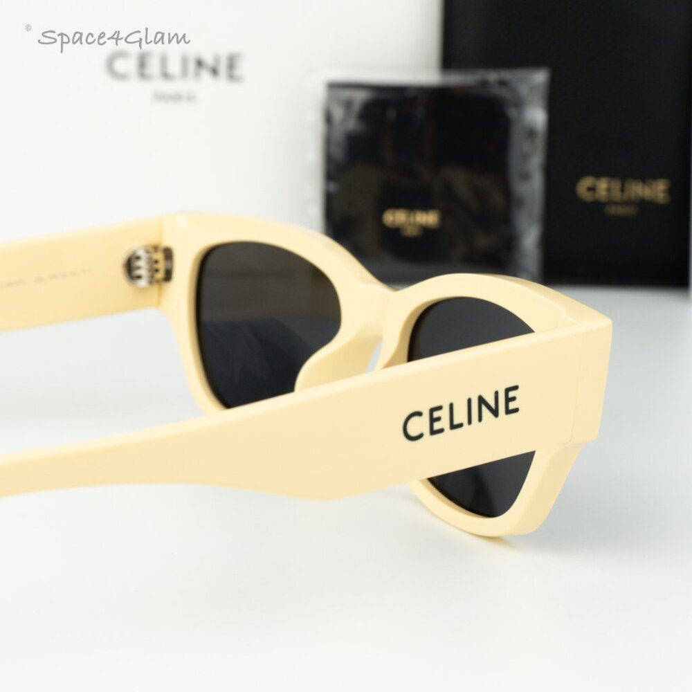BRAND NEW Celine CL40197U 39A Shiny Light Brown Smoke Geometric Sunglasses - Picture 5 of 11